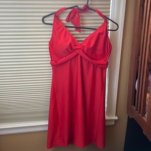 Red Athleta swim dress 36D/DD